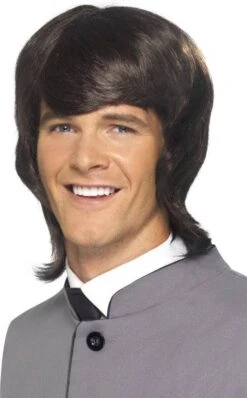 60s Pruik Man Bruin
