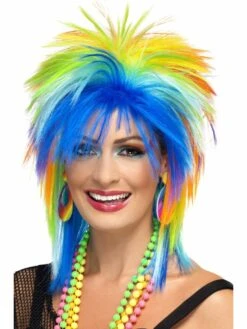 80´s Rainbow Punk Pruik