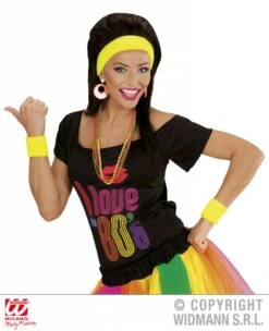 80's Zweetband Set Neon Geel -Pruikentopper Exporteren Winkel 80s zweetband set neon geel 2