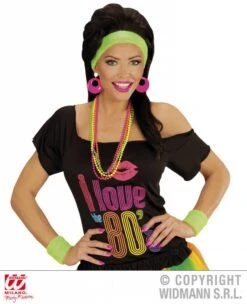 80's Zweetband Set Neon Groen -Pruikentopper Exporteren Winkel 80s zweetband set neon groen 2