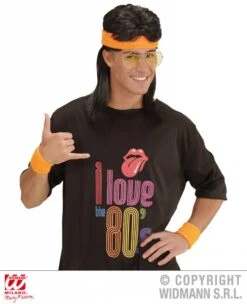 80's Zweetband Set Neon Oranje -Pruikentopper Exporteren Winkel 80s zweetband set neon oranje 2