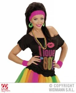 80's Zweetband Set Neon Roze -Pruikentopper Exporteren Winkel 80s zweetband set neon roze 3