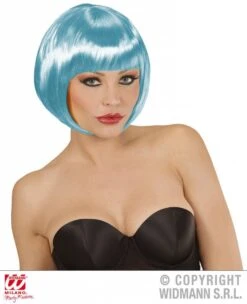 Azuur Blauwe Boblijn Pruik Dames