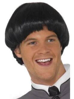 Beatles Pruik Zwart Kort