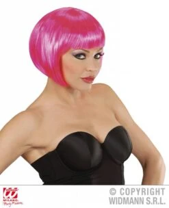 Boblijn Pruik Hard Roze