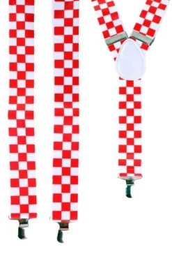Bretel Brabant Rood/wit Geblokt