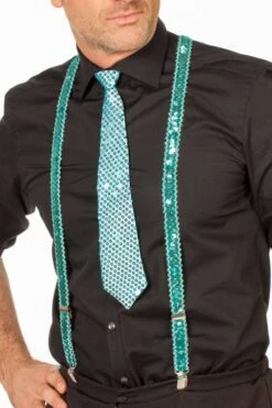 Bretels Pailletten Blauw Met Zilveren Accenten