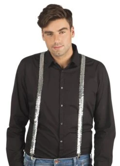 Bretels Pailletten Zilver