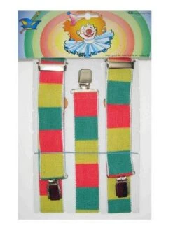 Bretels Rood/geel/groen Geblokt