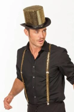 Bretels Zwart Met Gouden Pailletten