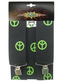 Bretels Zwart Met Peace Tekens