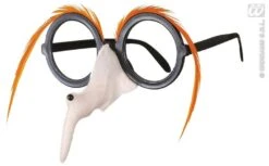 Bril Met Heksenneus En Oranje Wenkbrauwen