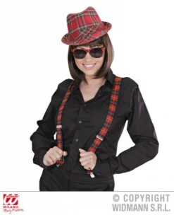 Bril Tartan Print Rood -Pruikentopper Exporteren Winkel bril tartan print rood 3