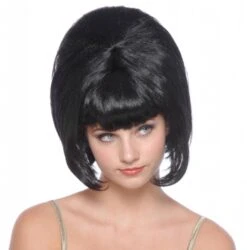 Feestpruik Sixties Zwart