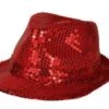 Gangsterhoed Pailletten Rood