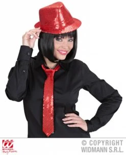 Gangsterhoed Pailletten Rood -Pruikentopper Exporteren Winkel gangsterhoed pailletten rood 2