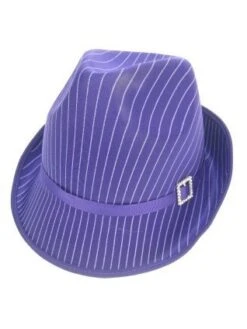 Gangsterhoed Streep Glans Paars