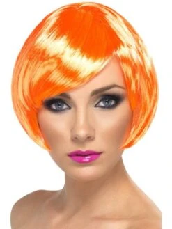 Glamour Pruik Bobline Neon Oranje