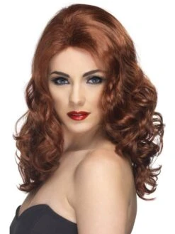Glamour Pruik Lang Bruin