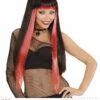 Gothic Glamour Pruik Zwart/rood
