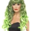 Groene Lange Siren Pruik