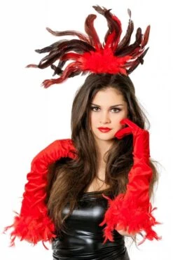 Haarband Met Veren Rood