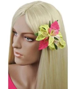 Haarbloem Orchidee Groen Roze