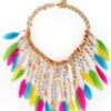 Halsketting Met Veertjes Multikleur