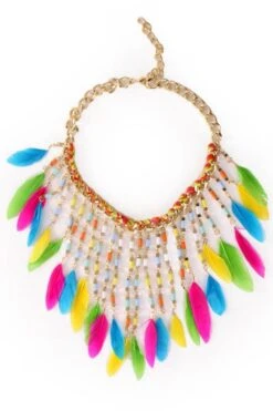 Halsketting Met Veertjes Multikleur