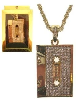 Hiphip Ketting Cassettebandje Stras Goud