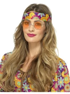 Hippie Bril Oranje -Pruikentopper Exporteren Winkel hippie bril oranje 2