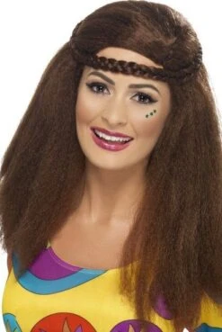 Hippie Chick Afro Pruik Bruin