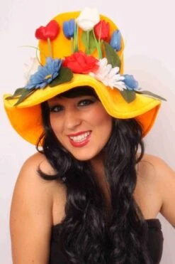 Hoed Oranje Met Bloemen Ik Hou Van Holland