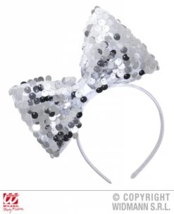 Hoofdband Met Paillettenstrik Zilver