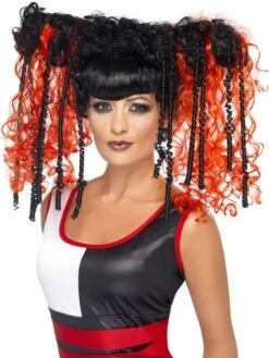 Jackie In De Box Pruik Rood/zwart