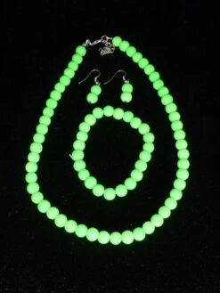 Ketting-Armband-Oorbellen Fluor Groen