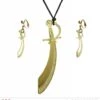 Ketting Zwaard En Oorringen Goud