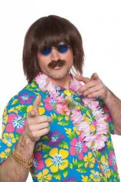 Lennon Pruik Kort Met Snor