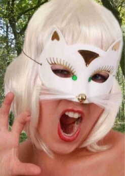 Oogmasker Kat Luxe Klein Wit