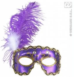 Oogmasker Paars Met Veren