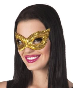Oogmasker Pailletten Goud Kat