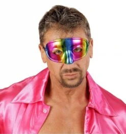 Oogmasker Regenboog Metallic -Pruikentopper Exporteren Winkel oogmasker regenboog metallic 2