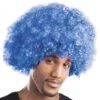 Pruik Afro Blauw Obi