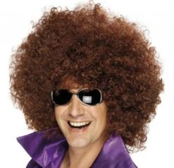 Pruik Afro Donkerbruin New Look Aoko