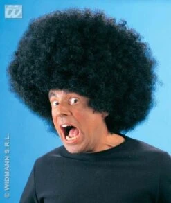 Pruik Afro Jimmy Zwart Oversized