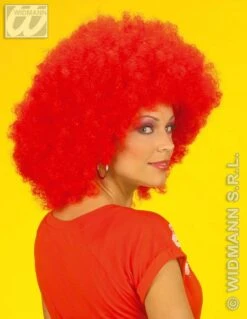 Pruik Afro Rood Extra Krul Elite -Pruikentopper Exporteren Winkel pruik afro rood extra krul elite 2
