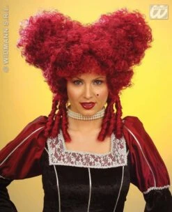 Pruik Barok Edelvrouw Rood