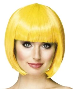 Pruik Bobline New Look Geel