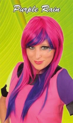 Pruik Dip Dye Purple Rain