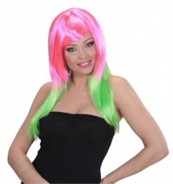 Pruik Disco Roze/groen